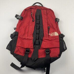 Vintage The North Face Backpack Hike Travel School Padded Waist Chest Clip Red